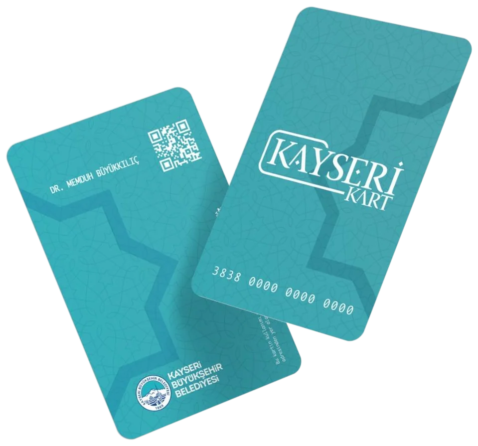 Turkuaz Kayseri Kart ön ve arka yüz