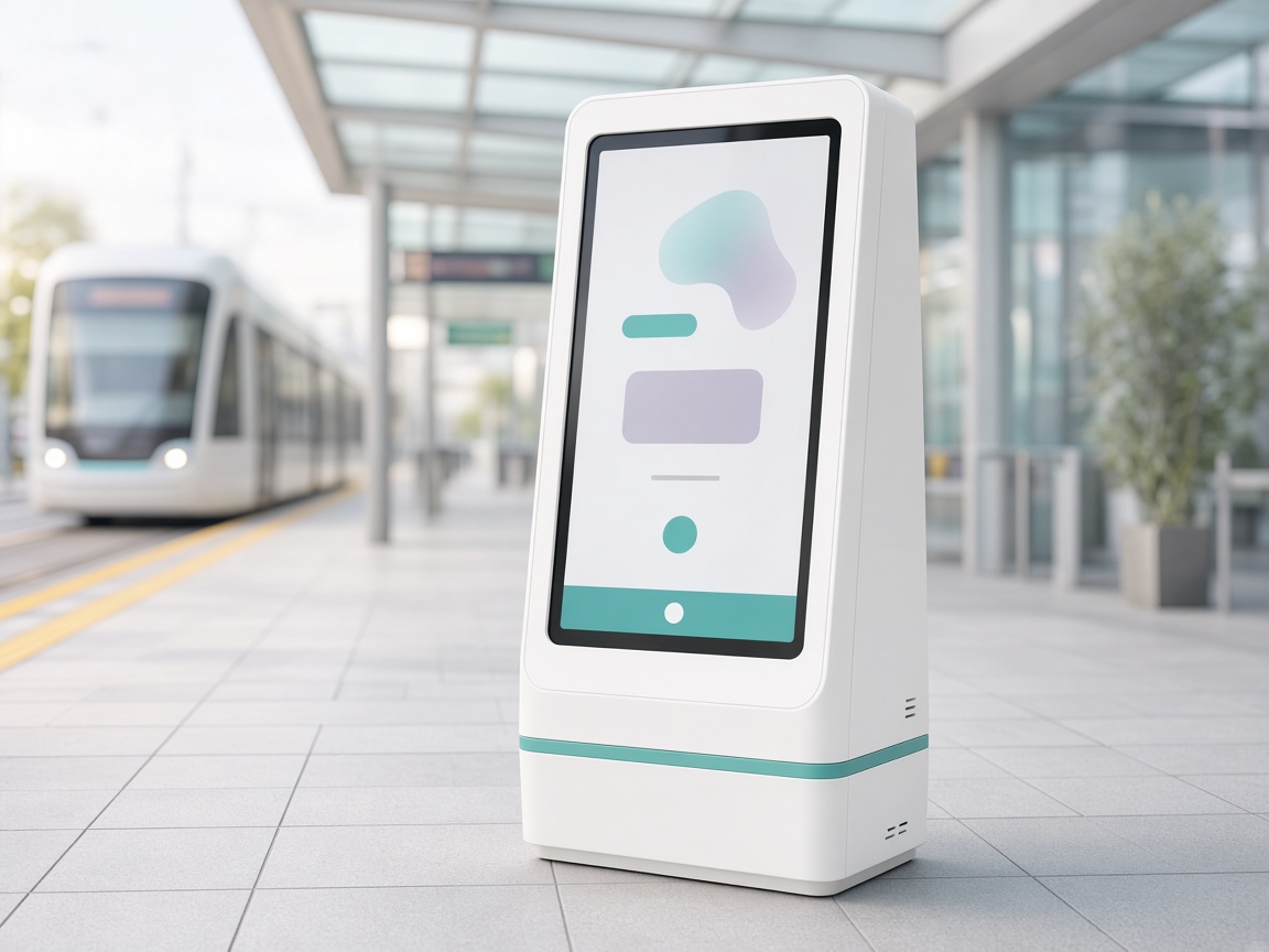 Tramvay istasyonunda dolum kiosku